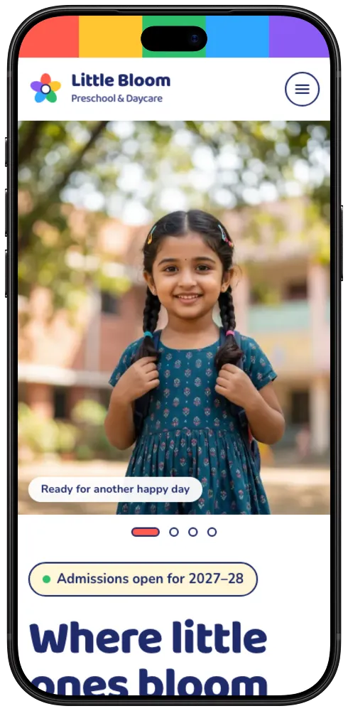 Little Bloom Preschool on a phone